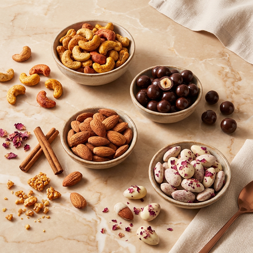 Premium flavoured nuts and chocolate-coated almonds by OneMunch